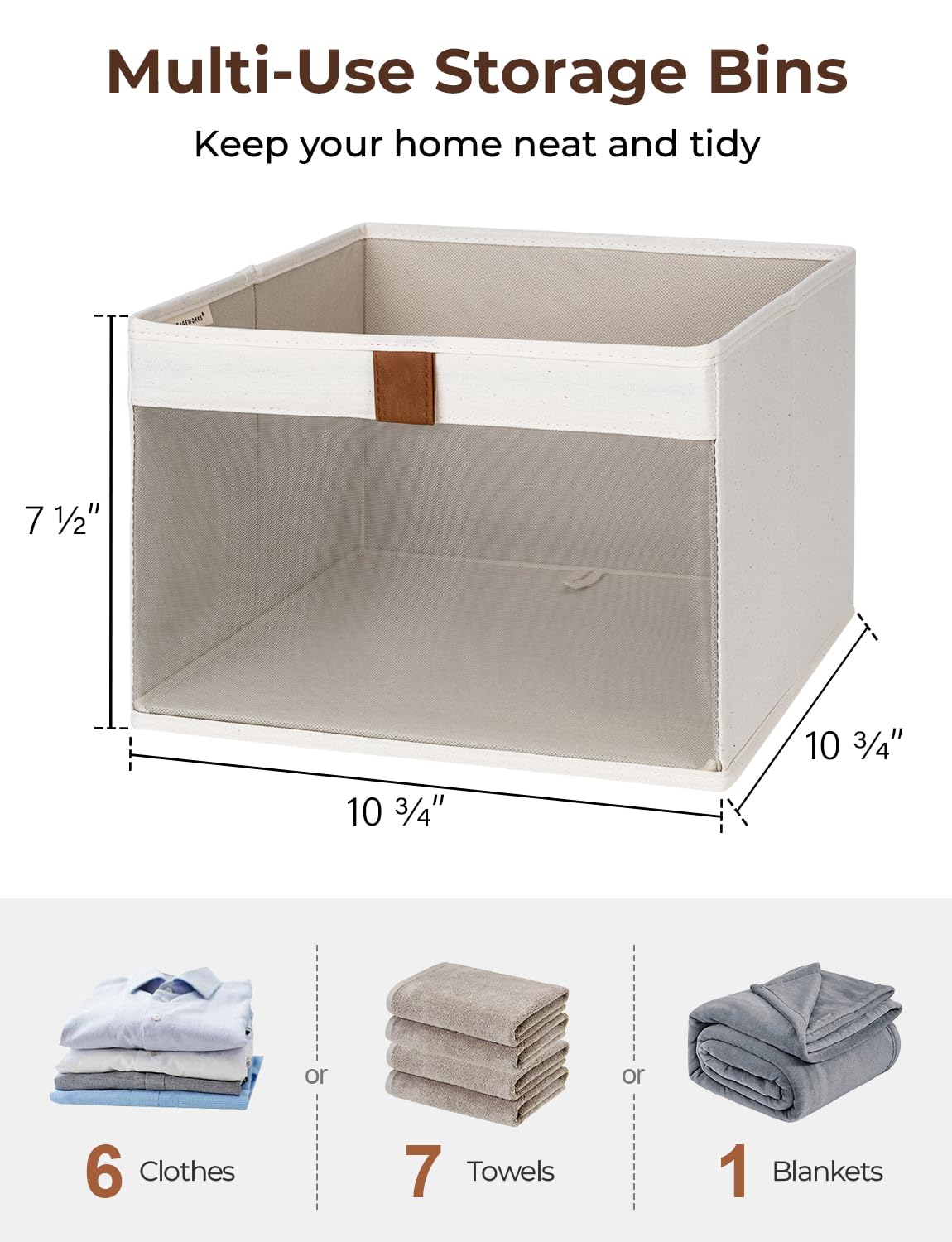 StorageWorks bin with two thick pull-tab handles for easy retrieval.