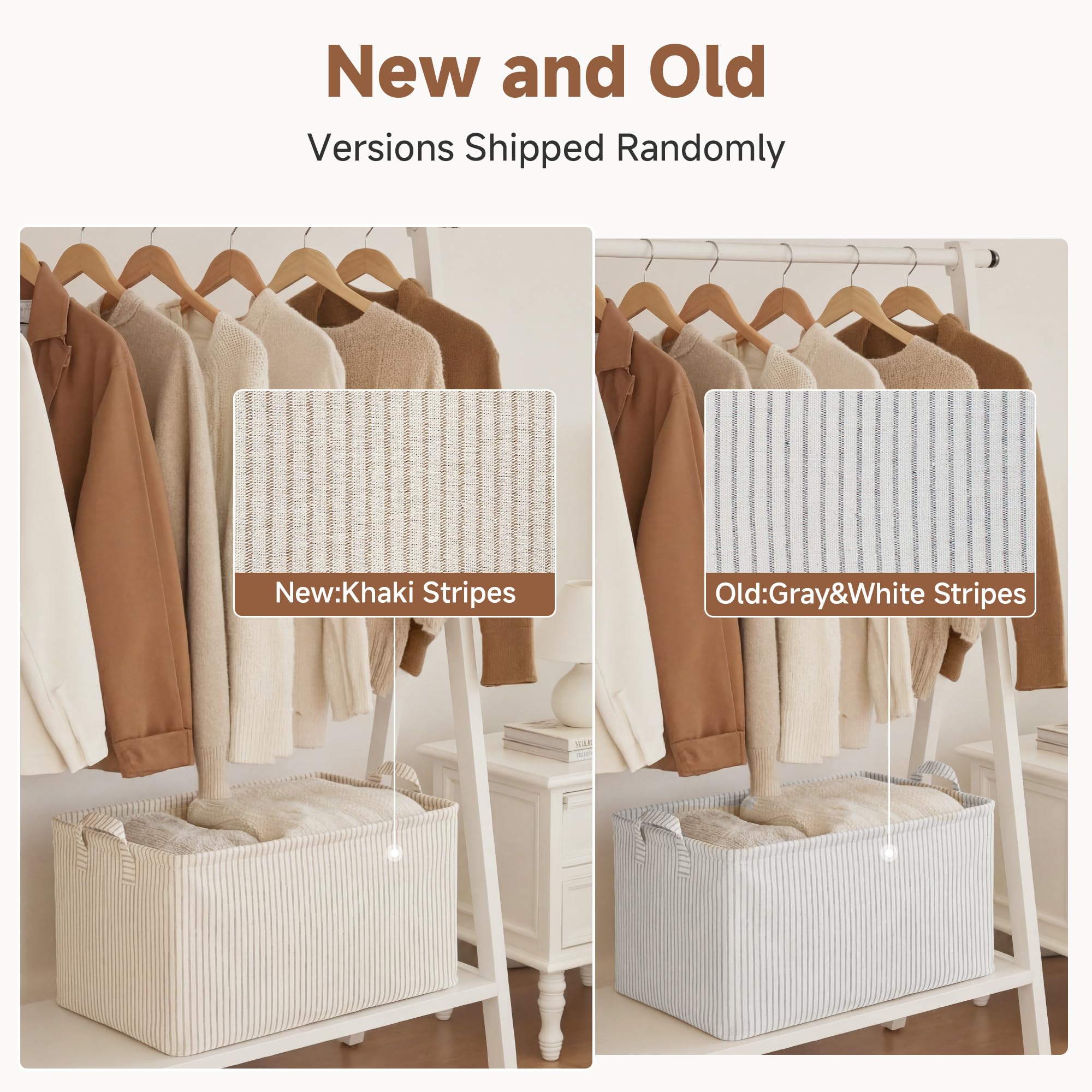 StorageWorks closet bin with reinforced handles for simple lifting