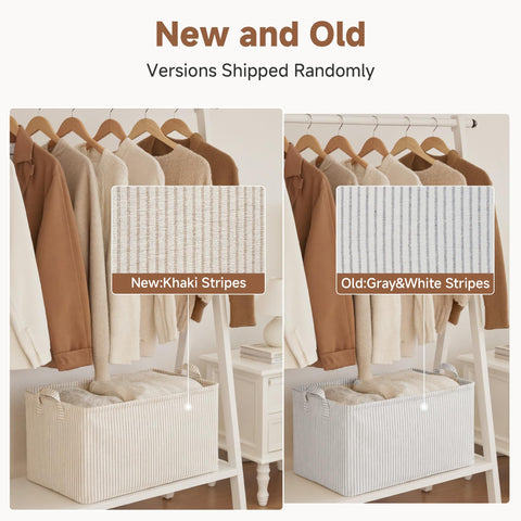 StorageWorks closet bin with reinforced handles for simple lifting