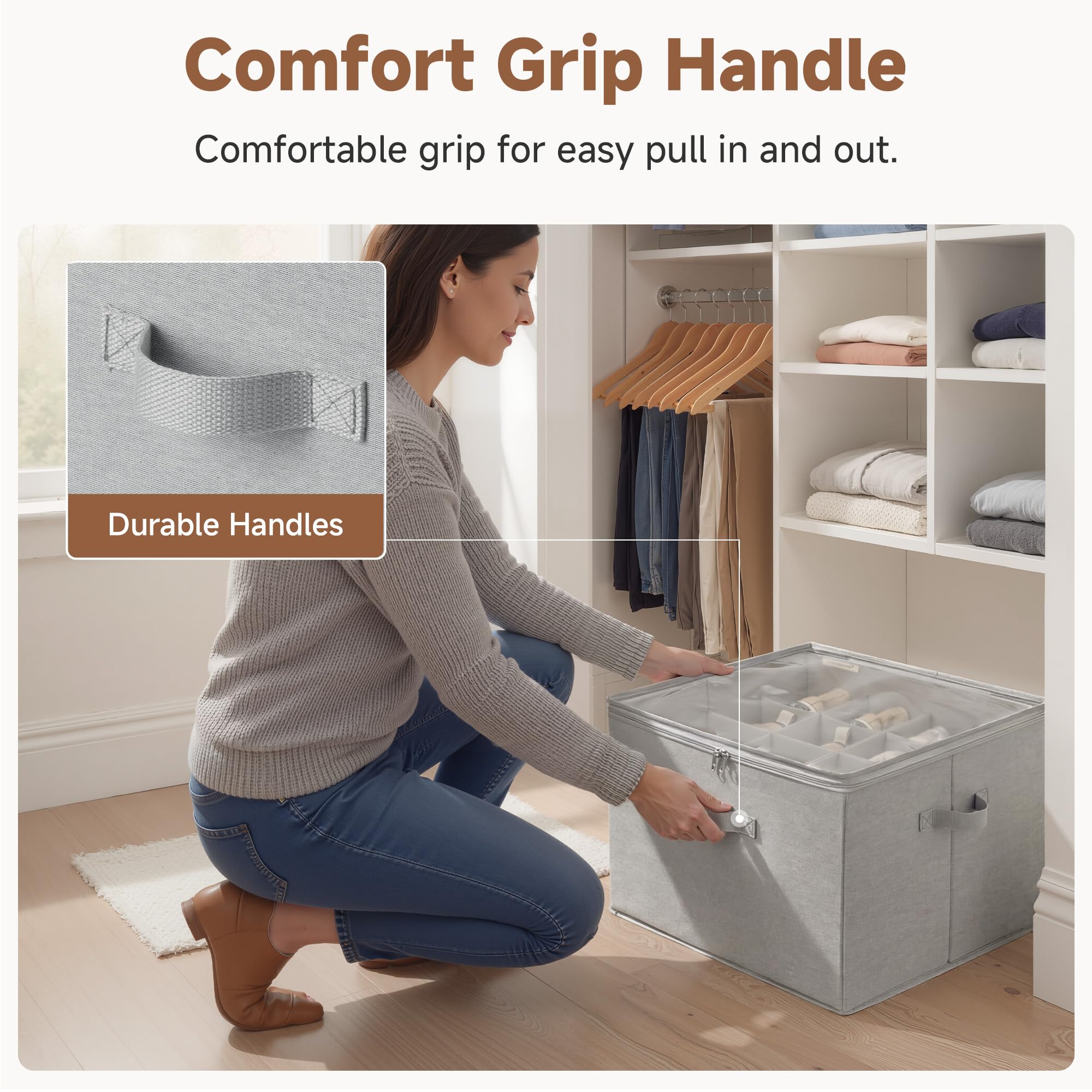 StorageWorks closet under bed shoe storage fits many spaces.