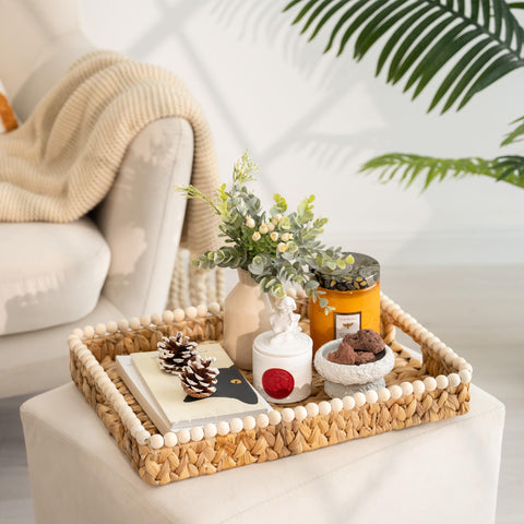 StorageWorks coffee table tray ideal for candles, vases, or small plants.