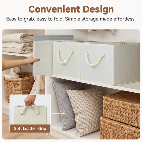 StorageWorks collapsible bin folded flat for compact storage when not in use.