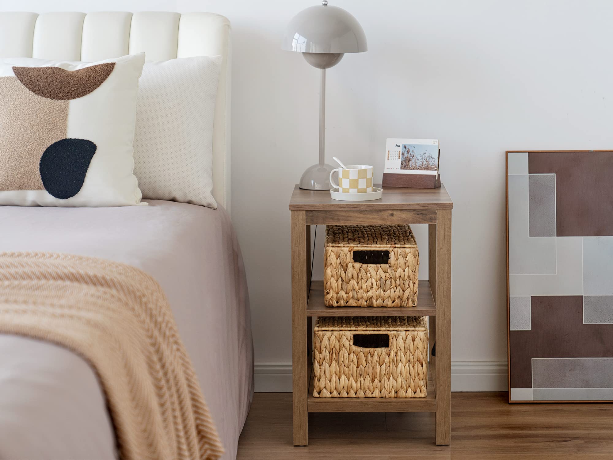StorageWorks decorative storage basket complements living spaces.
