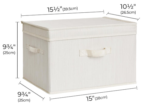 StorageWorks decorative boxes sit neatly on a shelf, adding style