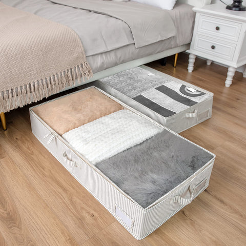StorageWorks under-bed bin ideal for dorm rooms and small spaces.