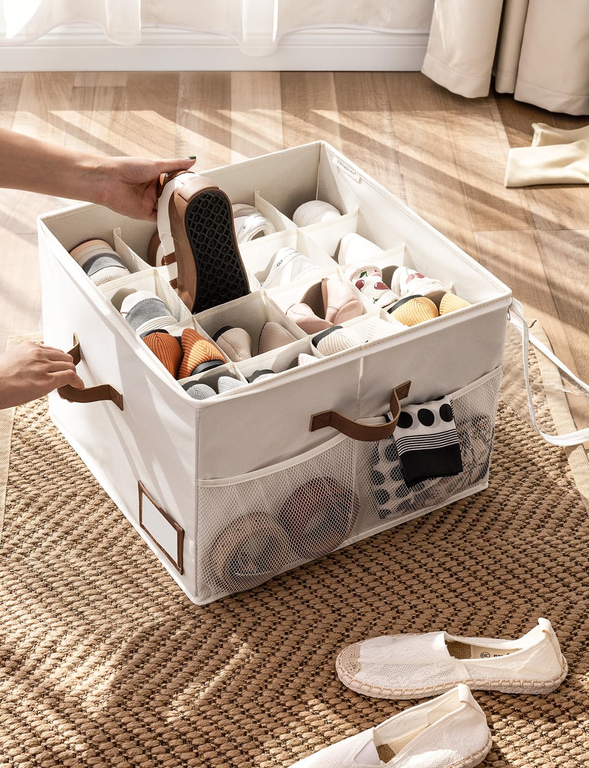 StorageWorks durable Oxford fabric provides sturdy support for daily closet use.