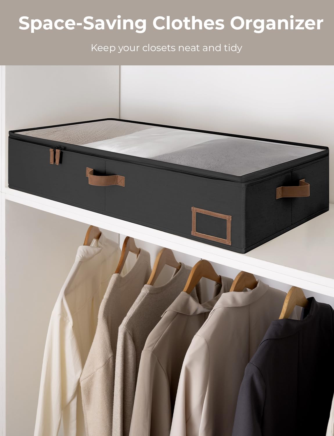 StorageWorks dust-proof bin with metal zippers keeps contents clean
