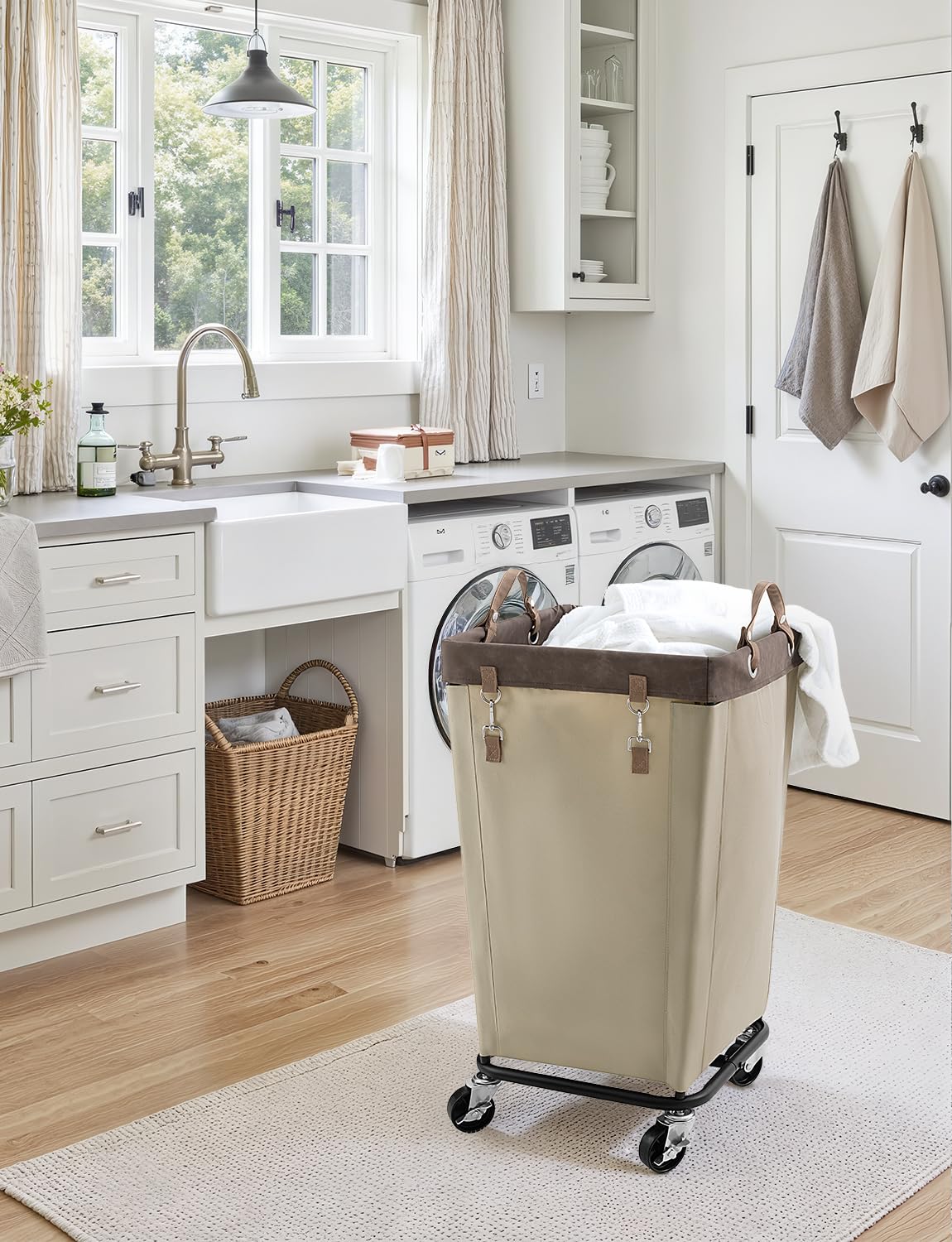 StorageWorks 160L laundry hamper suitable for home, hotel, or dorm use