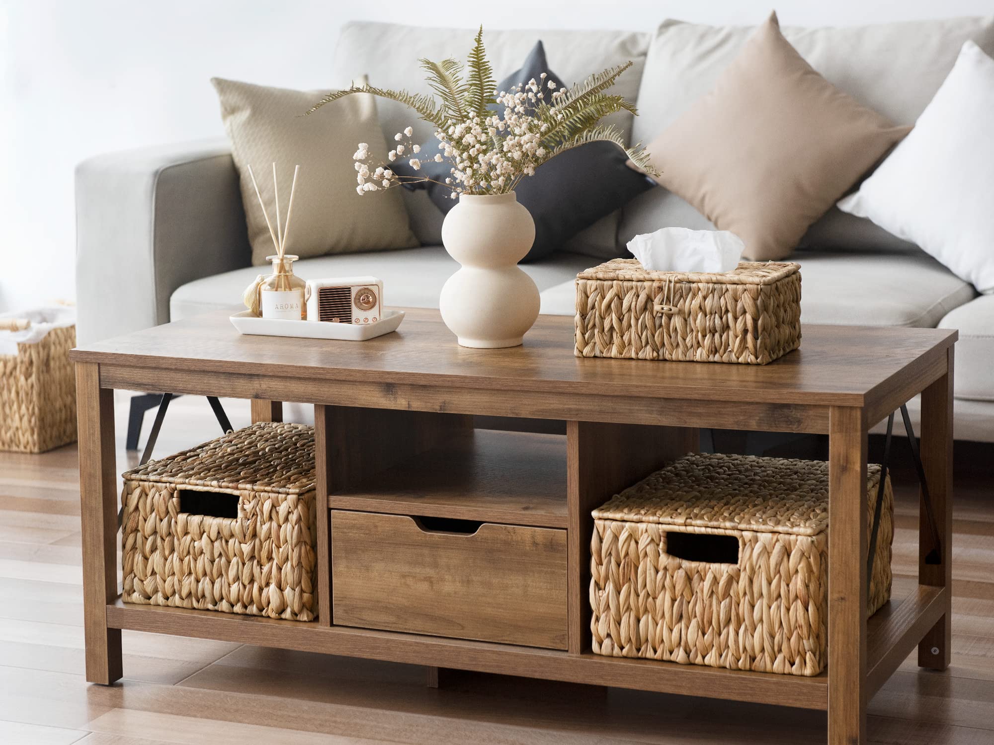 StorageWorks eco-friendly natural material basket for stylish organization.