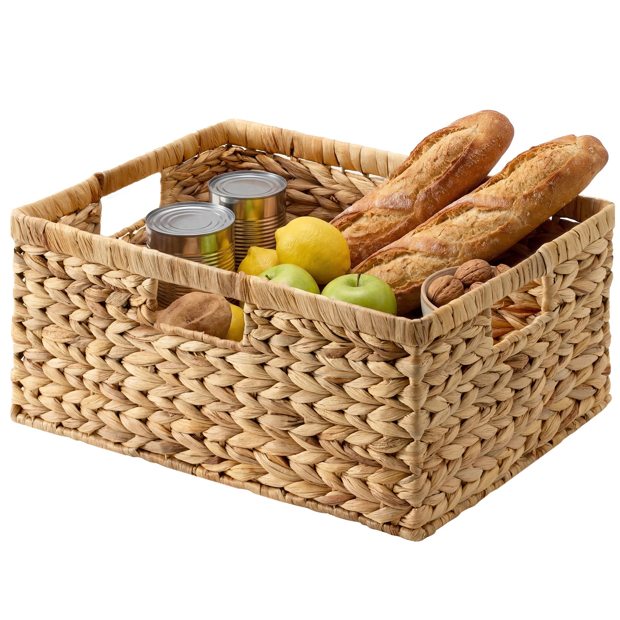 StorageWorks extra large wicker basket handwoven closeup showing tight braiding