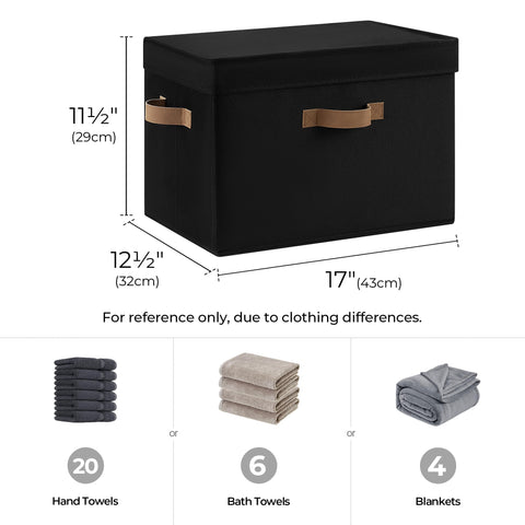 StorageWorks fabric bin with 3 sided PU handles for easy carrying on shelves