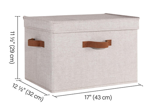 StorageWorks bin with lid closed, dust-free storage on a shelf