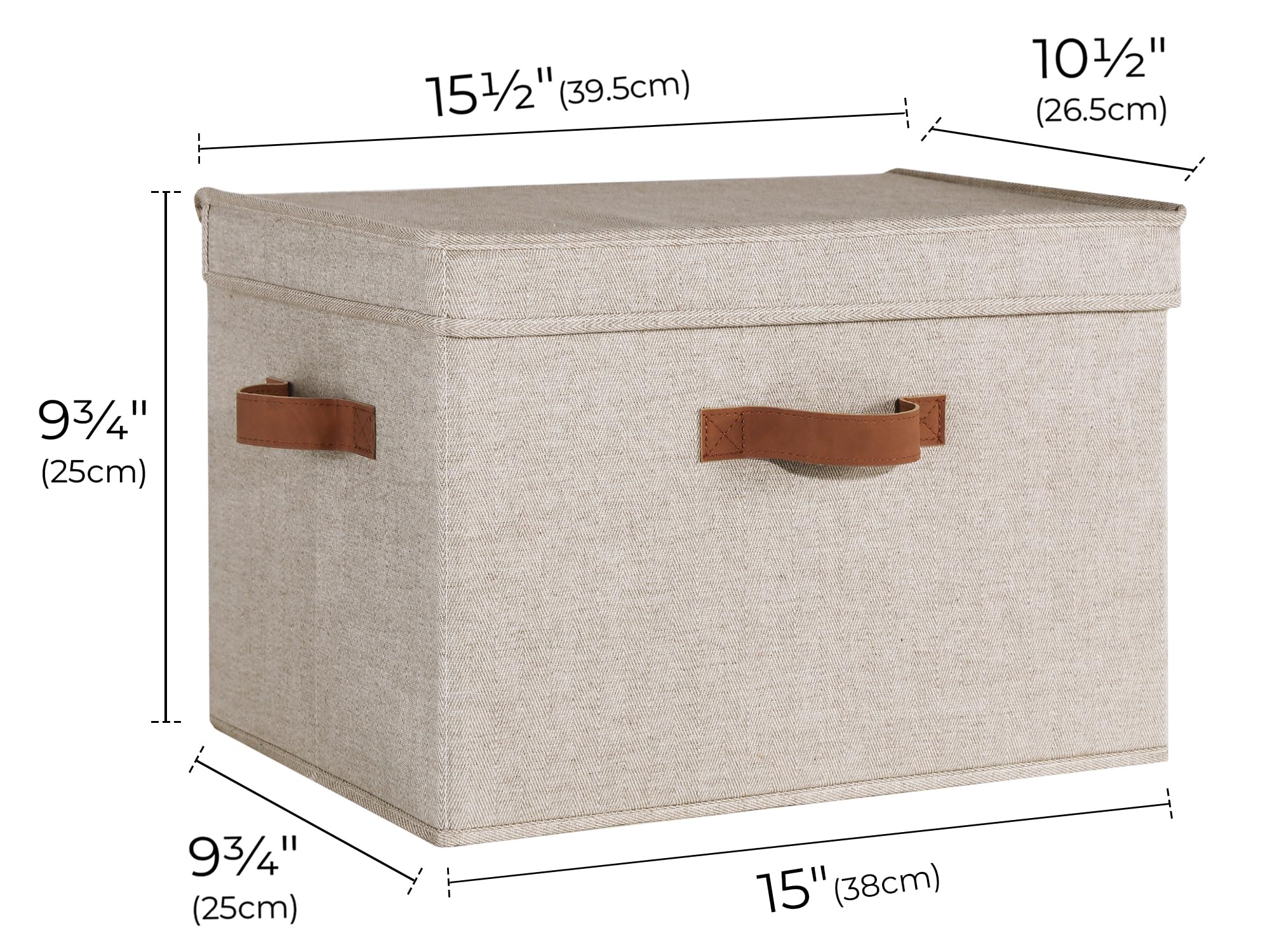 StorageWorks fabric storage bins with lid, side view, easy transport