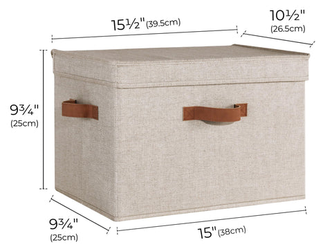 StorageWorks fabric storage bins with lid, side view, easy transport