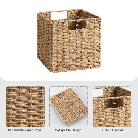 Foldable cube basket from StorageWorks for versatile home organization.