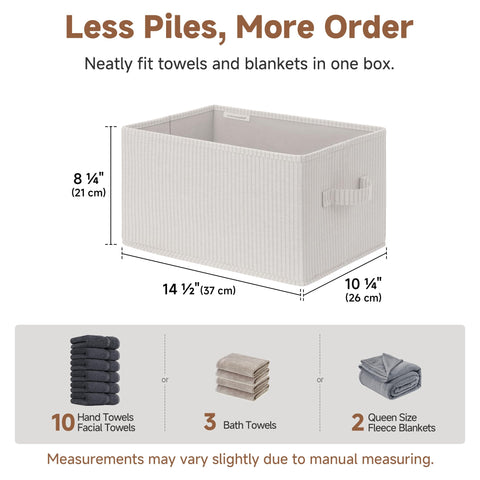 StorageWorks bin on bathroom shelf storing cleaning supplies.