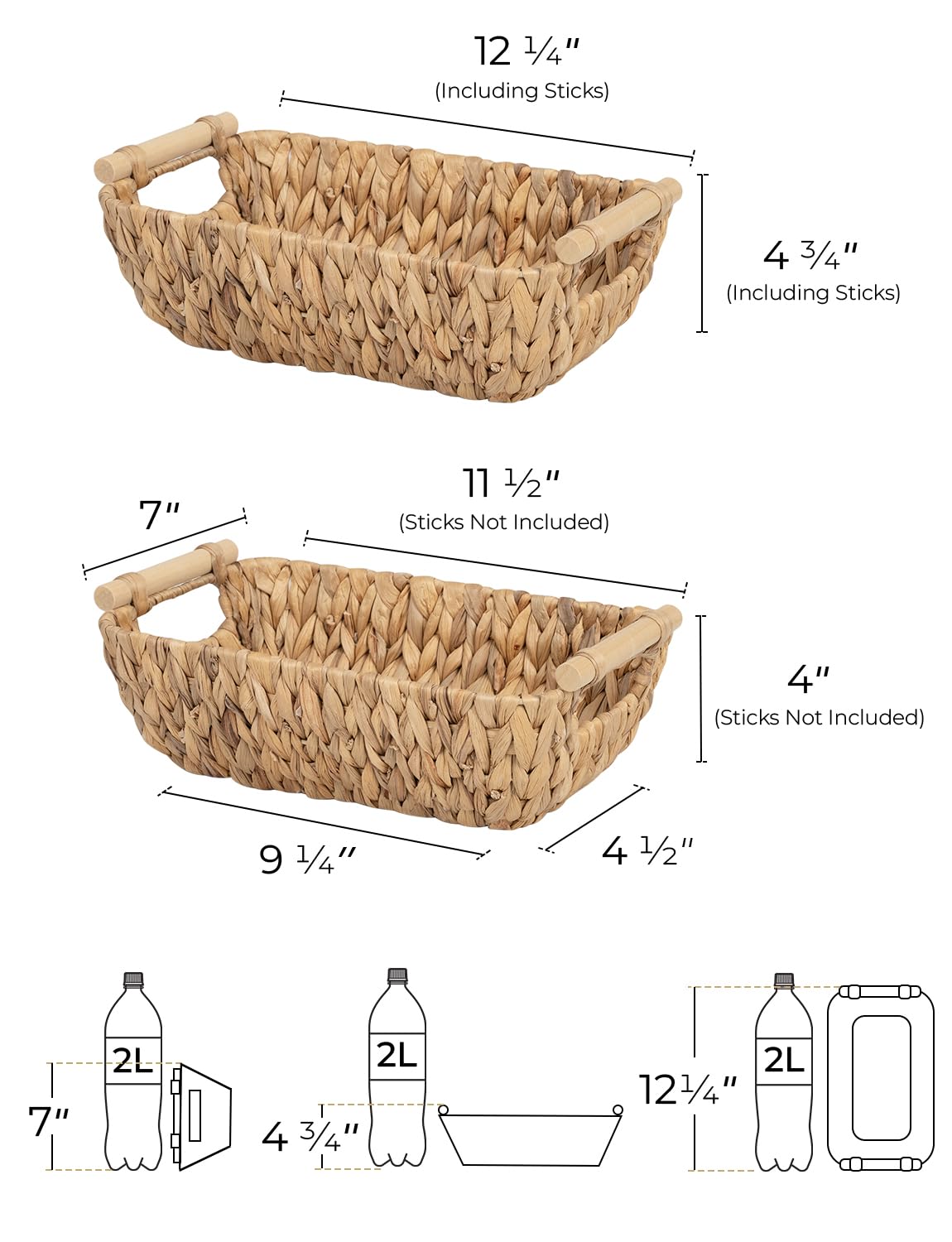 StorageWorks hand-woven basket ideal for toilet paper and towels