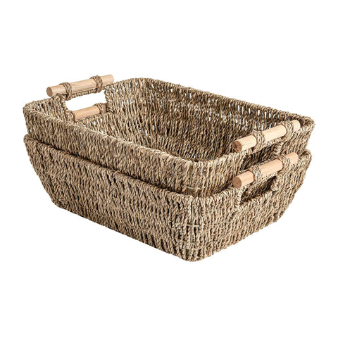 StorageWorks hand-woven large storage basket front view ideal for living room organization