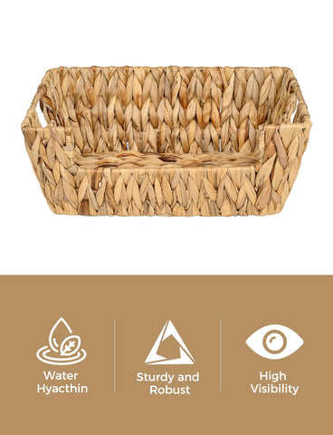 StorageWorks handwoven basket on iron frame offers sturdy pantry storage