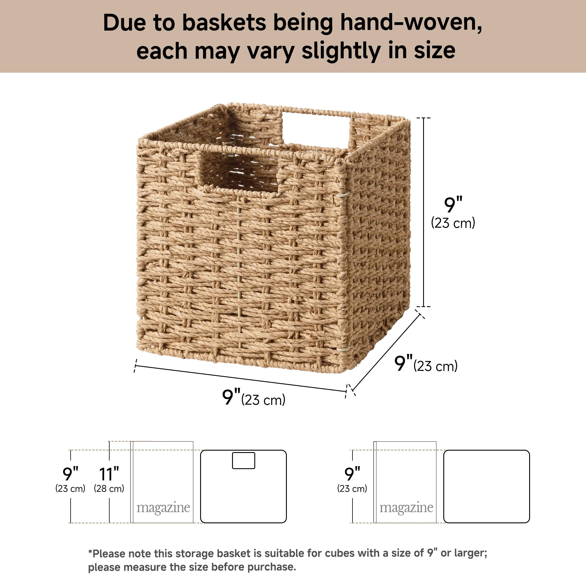 Handwoven paper rope basket by StorageWorks adds eco-friendly charm.