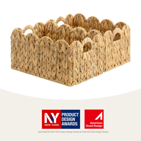 StorageWorks handwoven rattan basket adds natural texture to decor.