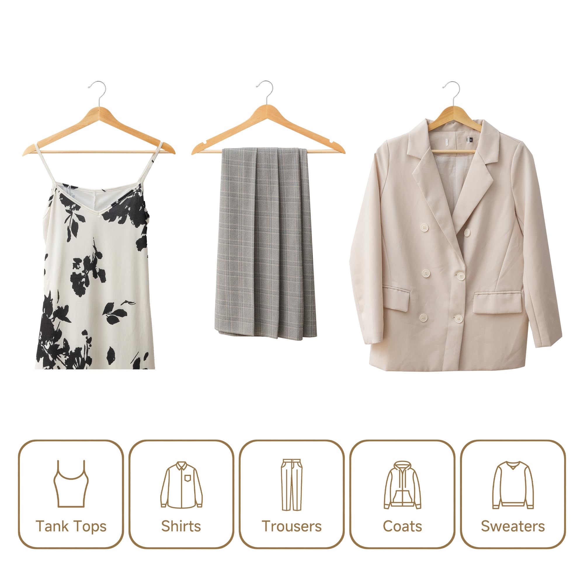 StorageWorks double-notch hangers securely grip straps and prevent slipping.