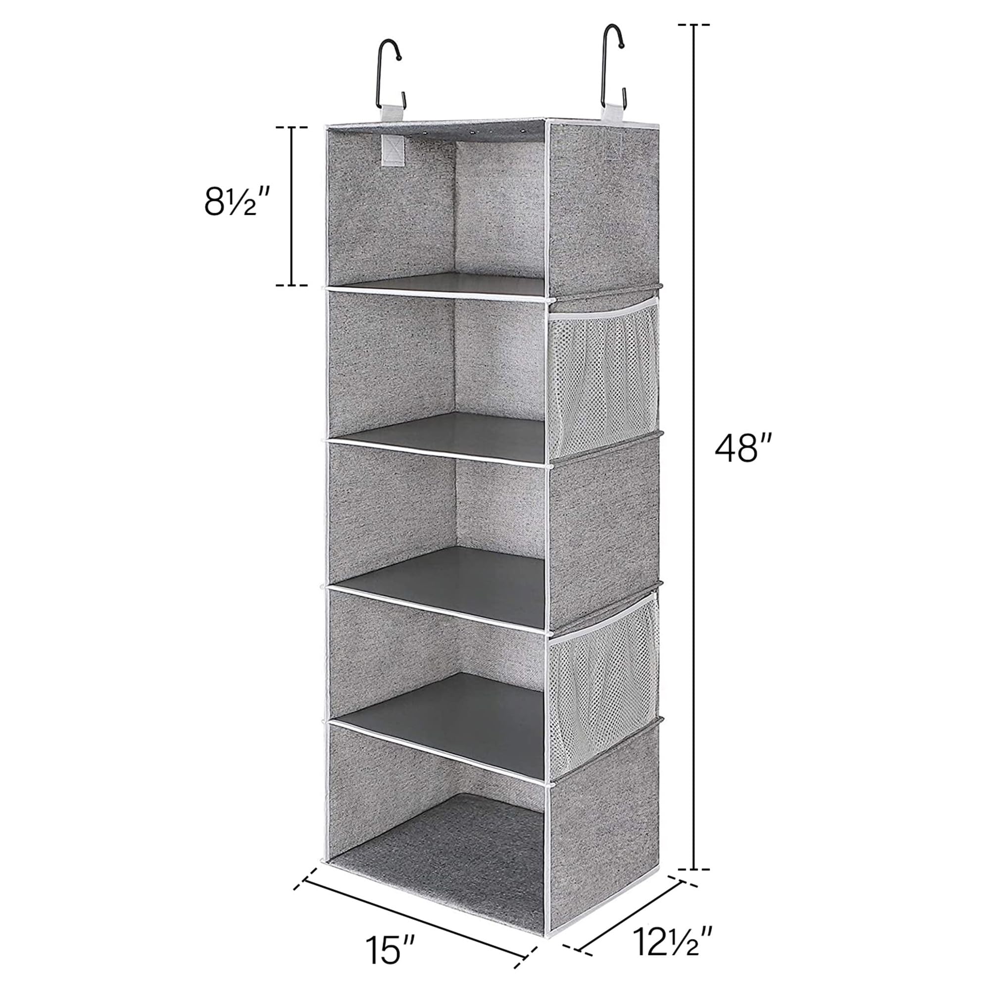 StorageWorks organizer with two hooks for quick, versatile closet installation.