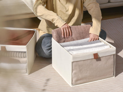 StorageWorks modular bins work with hanging organizers for cohesive storage.