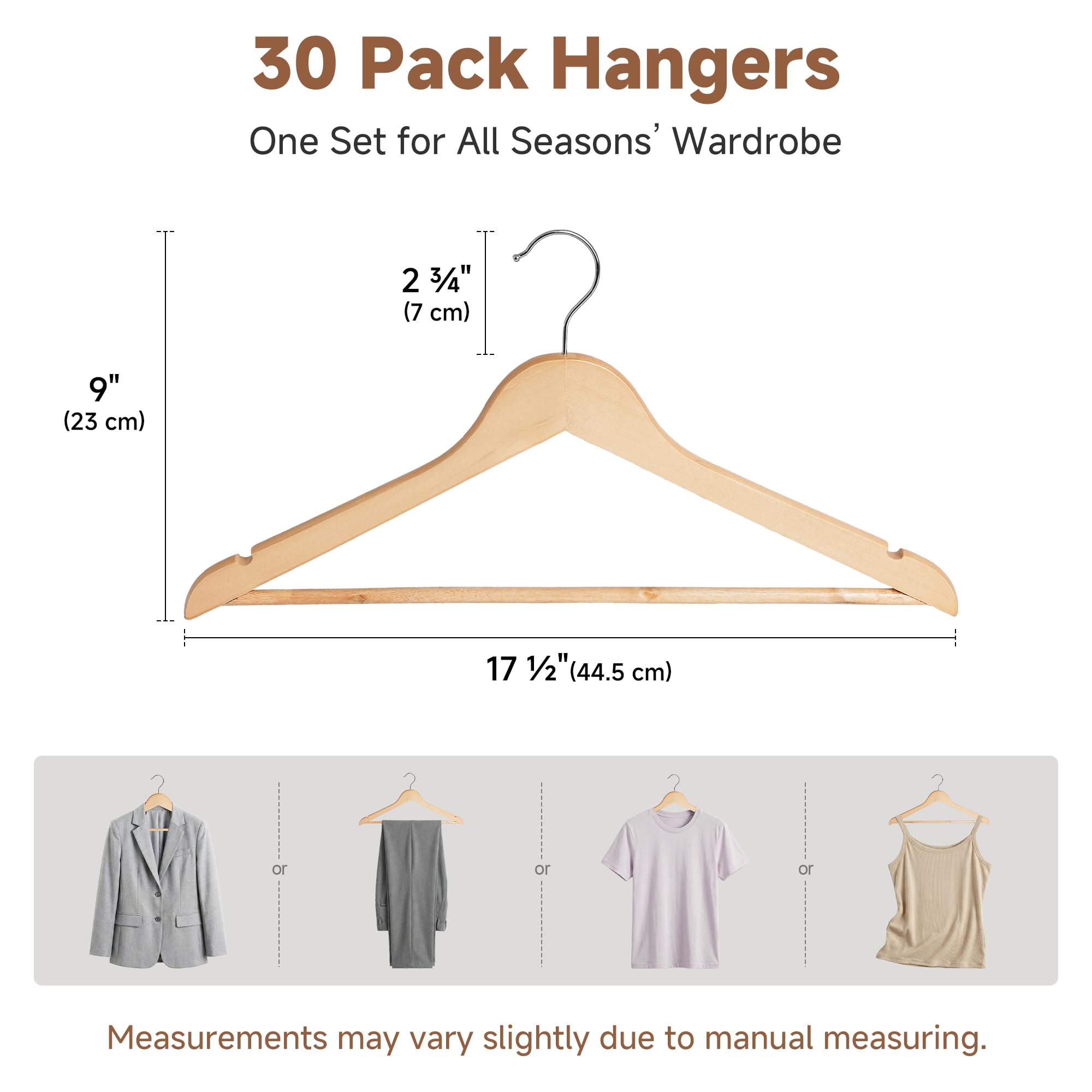 StorageWorks heavy-duty wooden hanger for jackets and suits