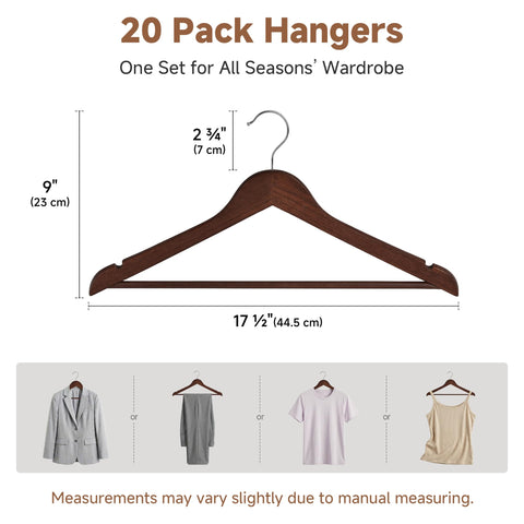 StorageWorks heavy-duty wooden hanger supports coats and suits for durable closet organization.