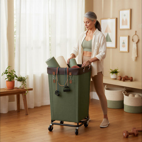 StorageWorks versatile hamper suitable for hotel, home, closet, or dorm.