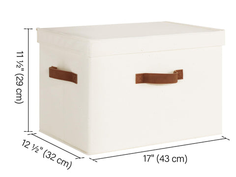 StorageWorks jumbo bin with lid; stackable system for towels and clothes.