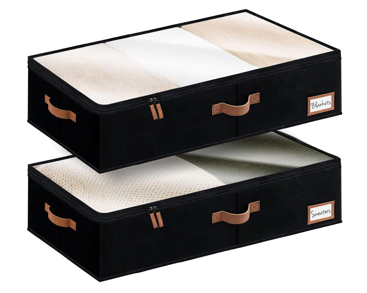 StorageWorks large under-bed storage bin lid viewed from top, shows visibility and protection