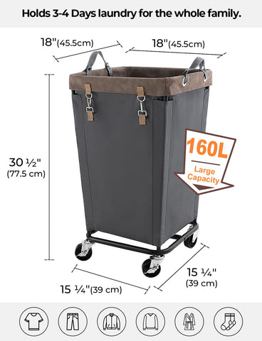 StorageWorks basket features a durable canvas handle for comfortable push or pull.