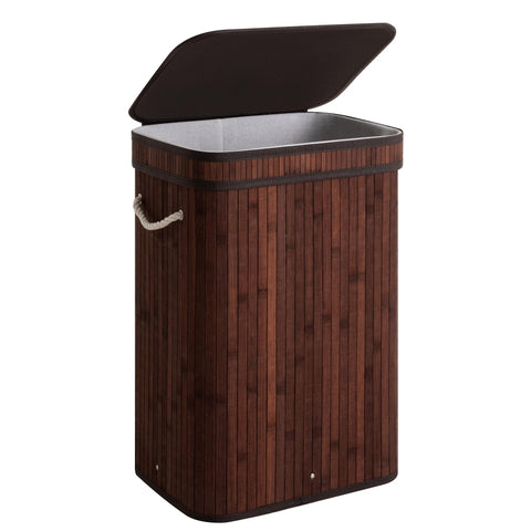 StorageWorks bamboo-lid laundry hamper keeps dirty clothes hidden and reachable