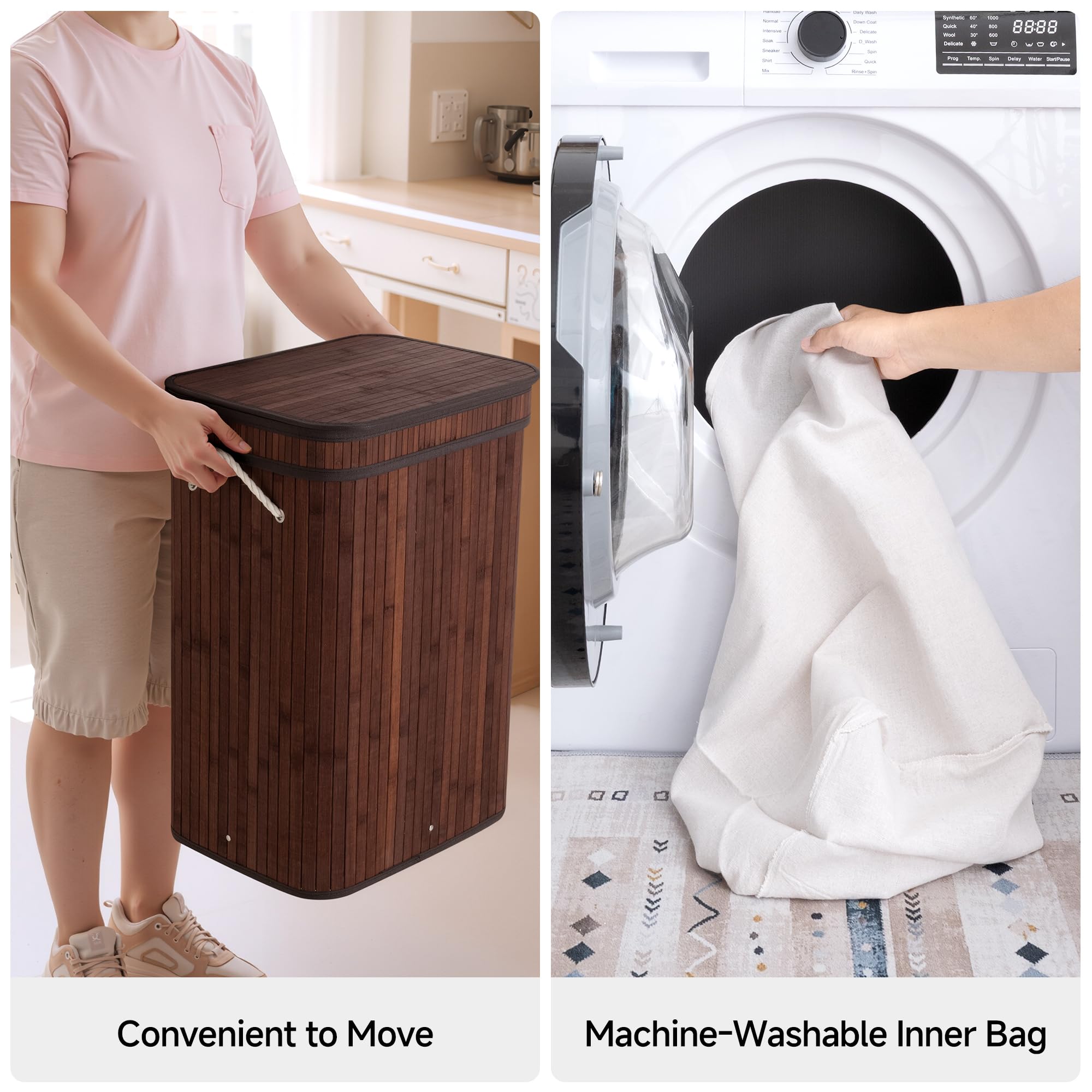 StorageWorks removable inner bag makes transport to laundry simple