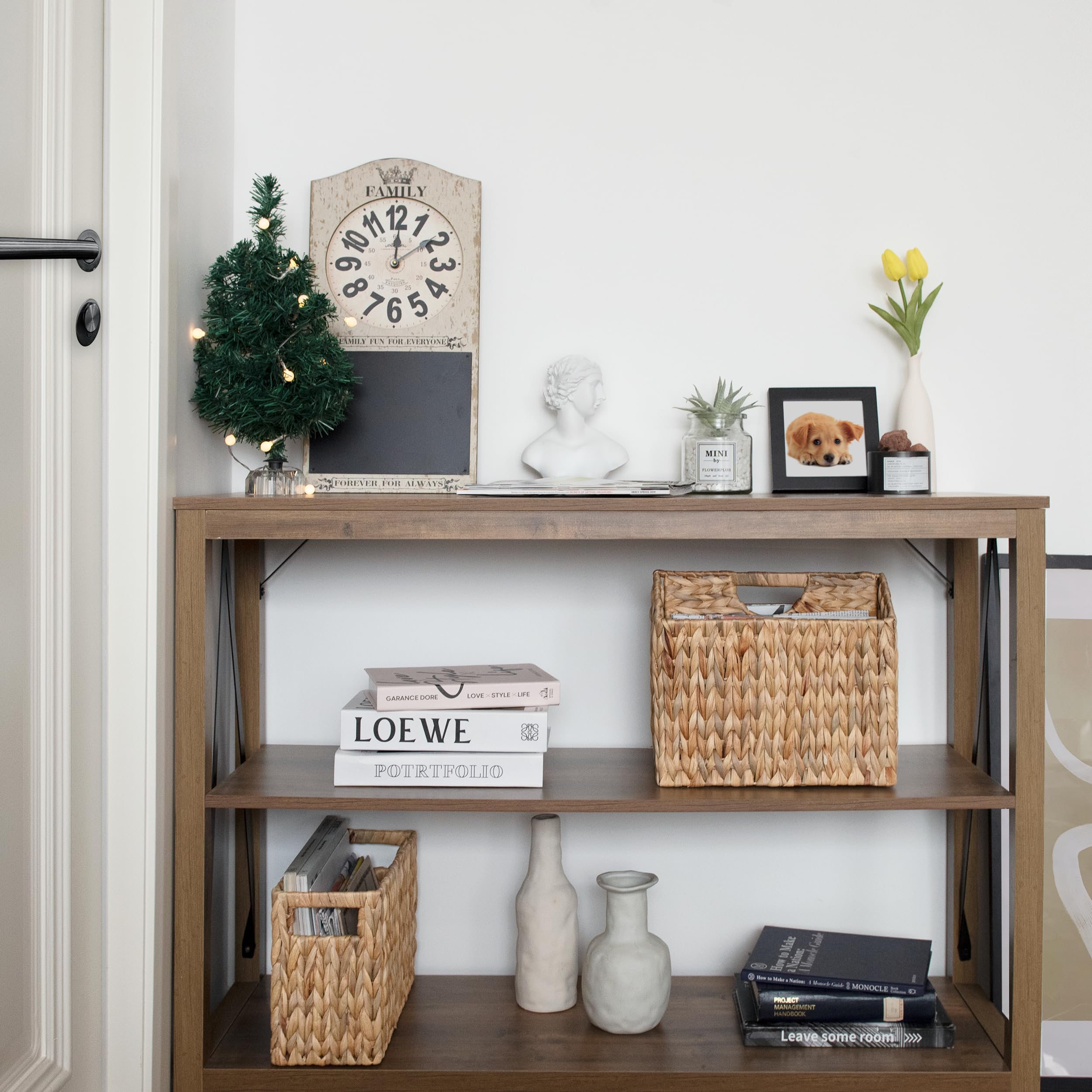 StorageWorks magazine holder with sturdy iron frame supports durable storage.