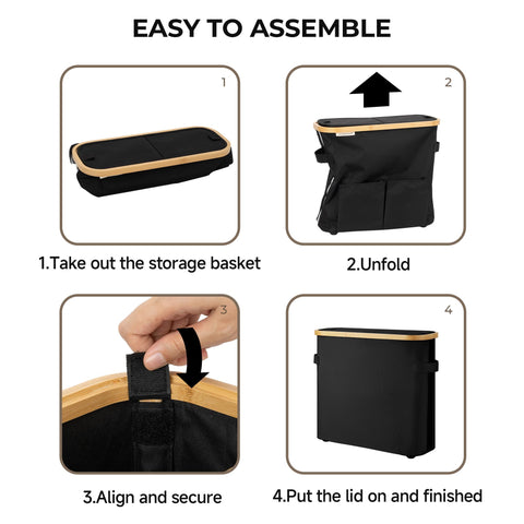 StorageWorks medium black bathroom storage blends with most decors.