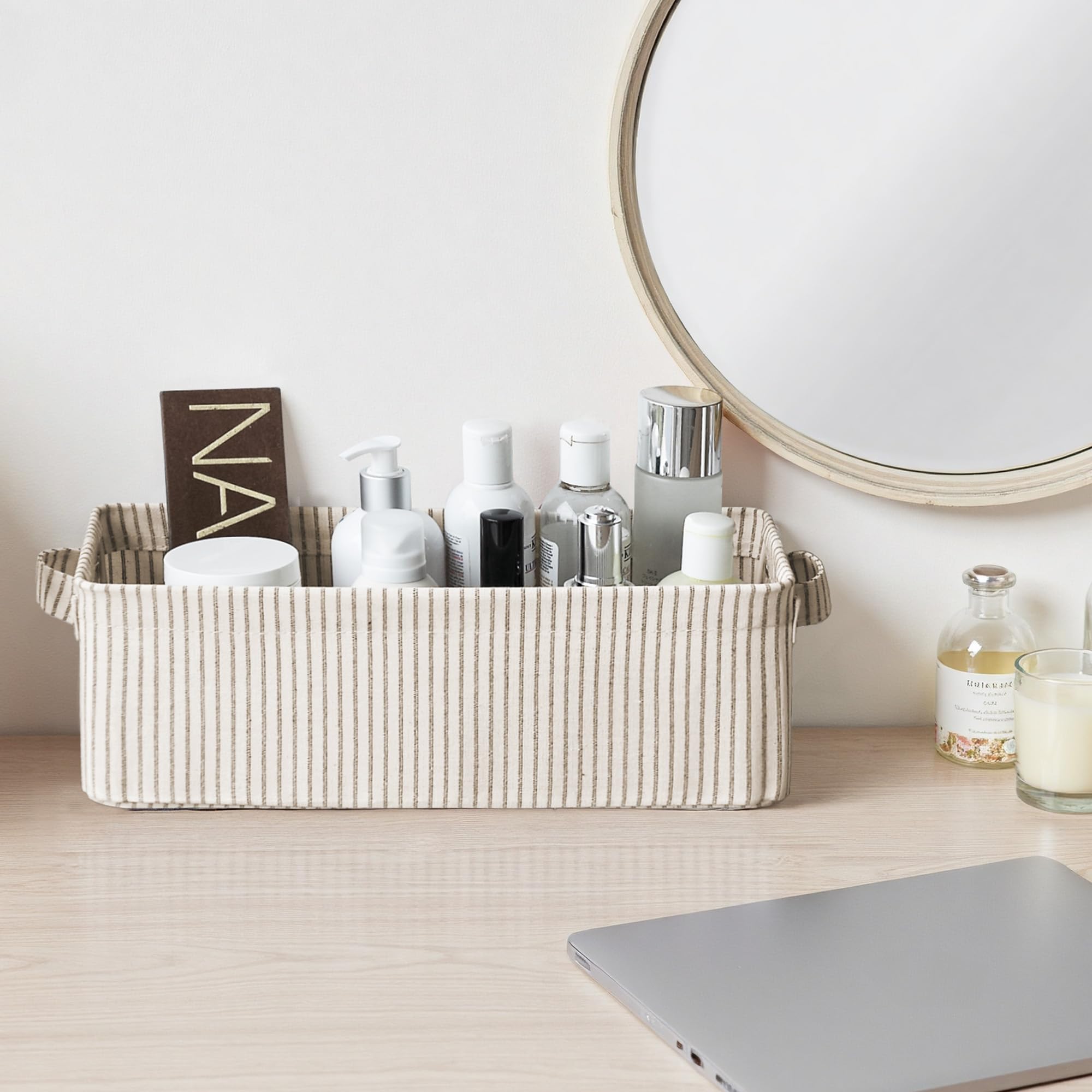 Ideal for closet and shelf organization with easy access.