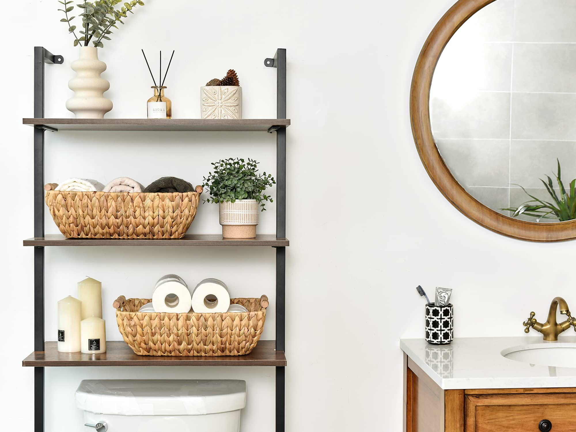 StorageWorks natural fiber storage basket for organizing shelves