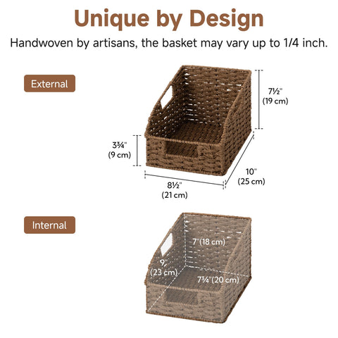 StorageWorks open-shape wicker basket, perfect for spices and cans.