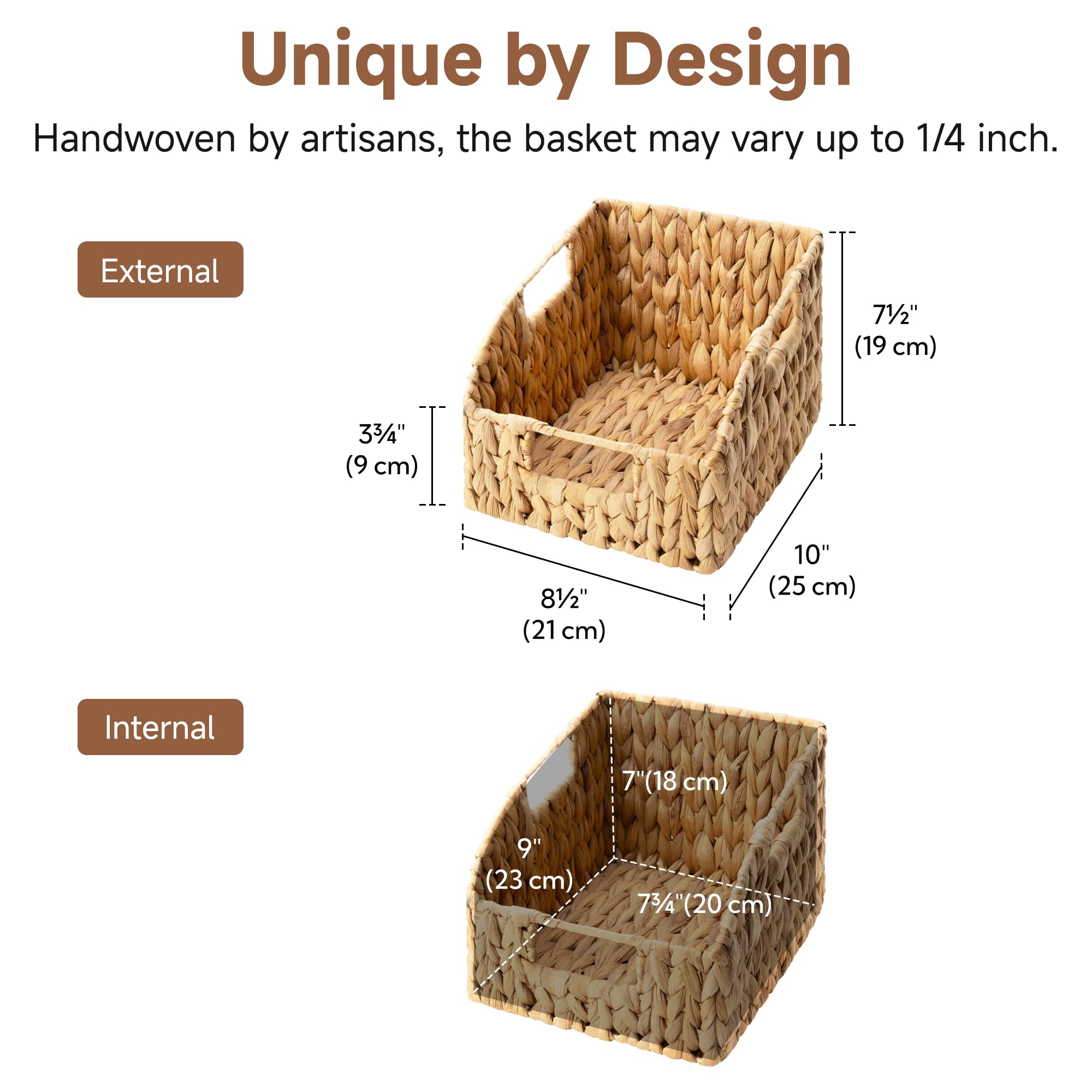 StorageWorks handwoven texture enhances rustic charm while keeping spices neatly organized.