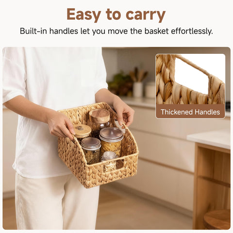 StorageWorks water hyacinth material provides natural storage that's eco-friendly and durable.