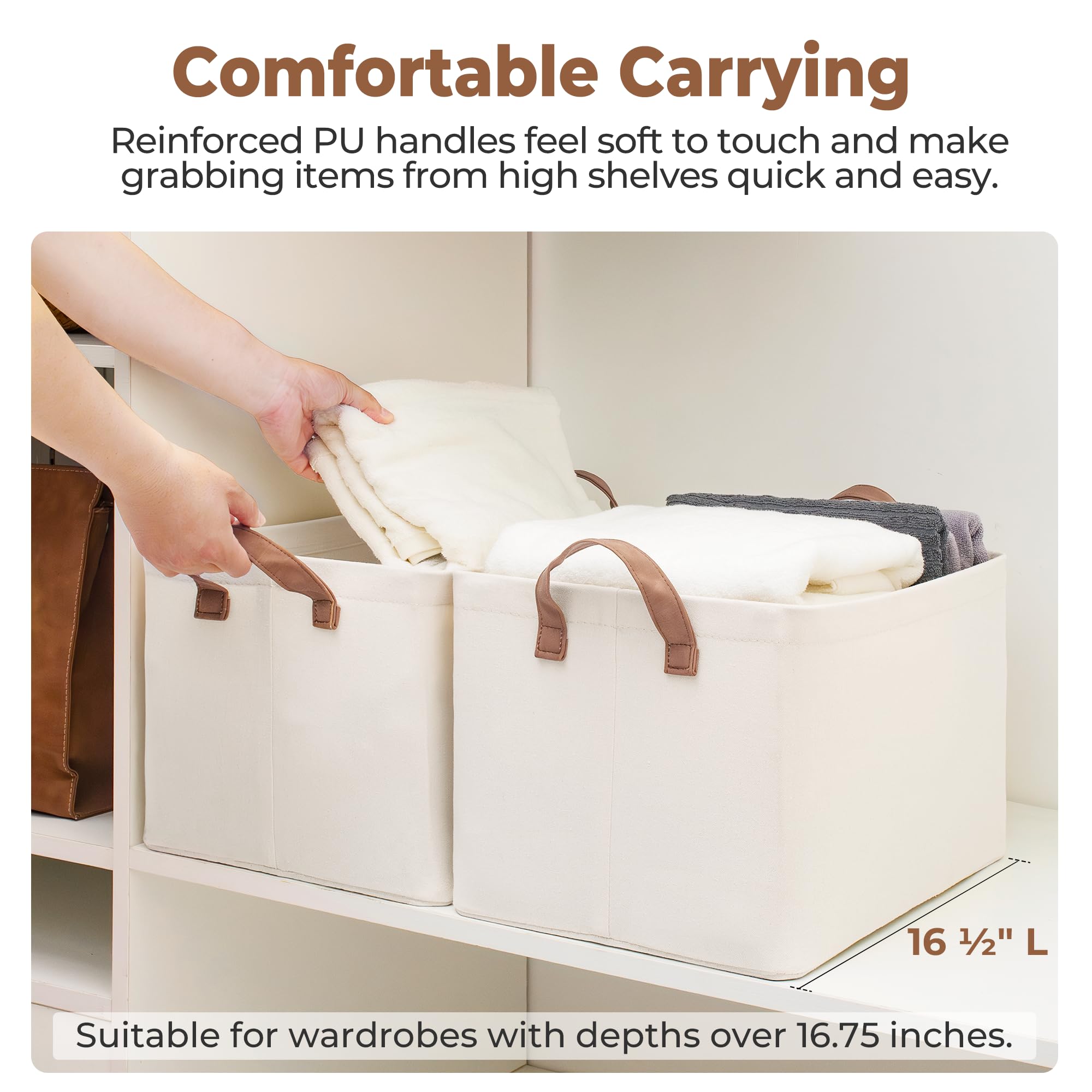 StorageWorks portable storage bin with handles is easy to move between rooms.