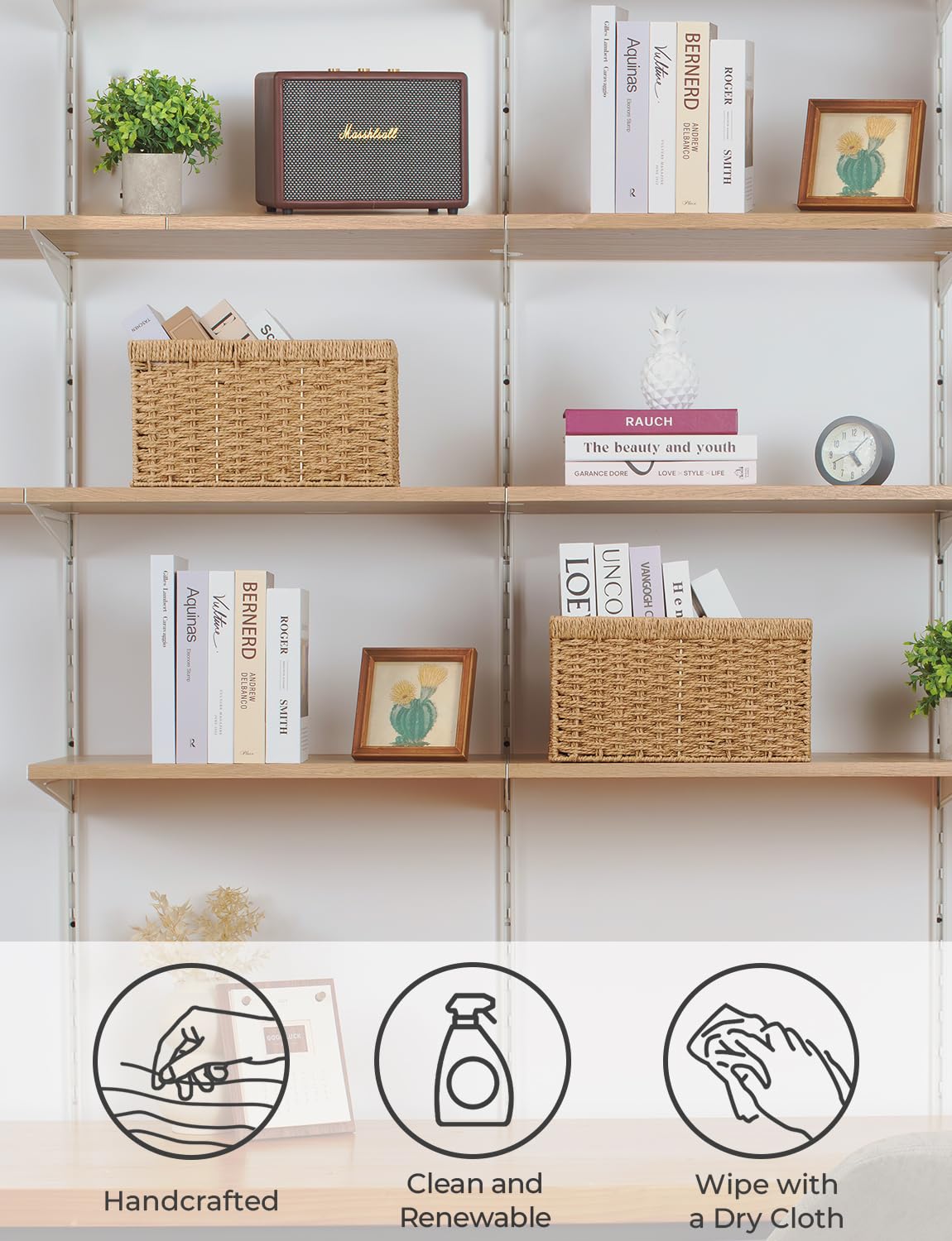 StorageWorks multi-use basket for towels, books, or snacks across rooms.
