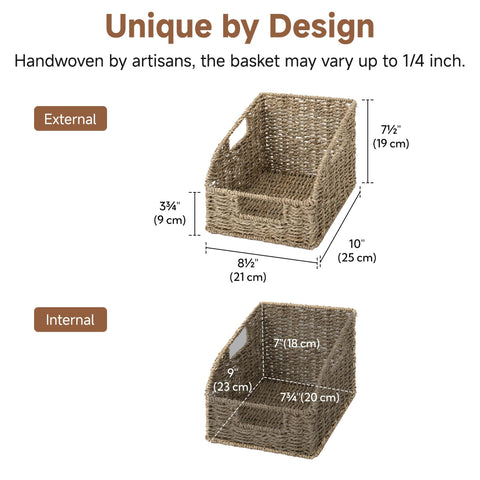 StorageWorks seagrass pantry baskets highlighting natural fibers and eco friendly storage