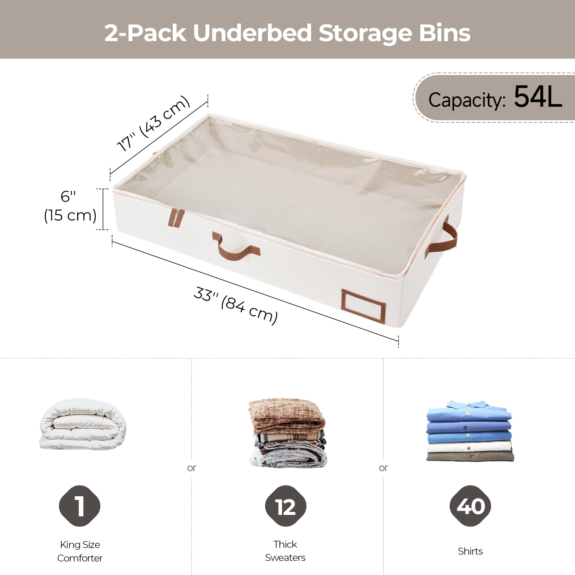 StorageWorks under-bed storage for seasonal items like toys or decor.