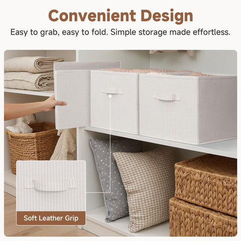 StorageWorks extra large bin fits on shelves and linen closets.