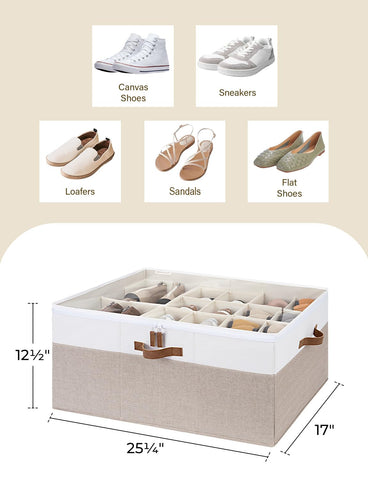 StorageWorks shoe organizer with reinforced handles for easy moving.