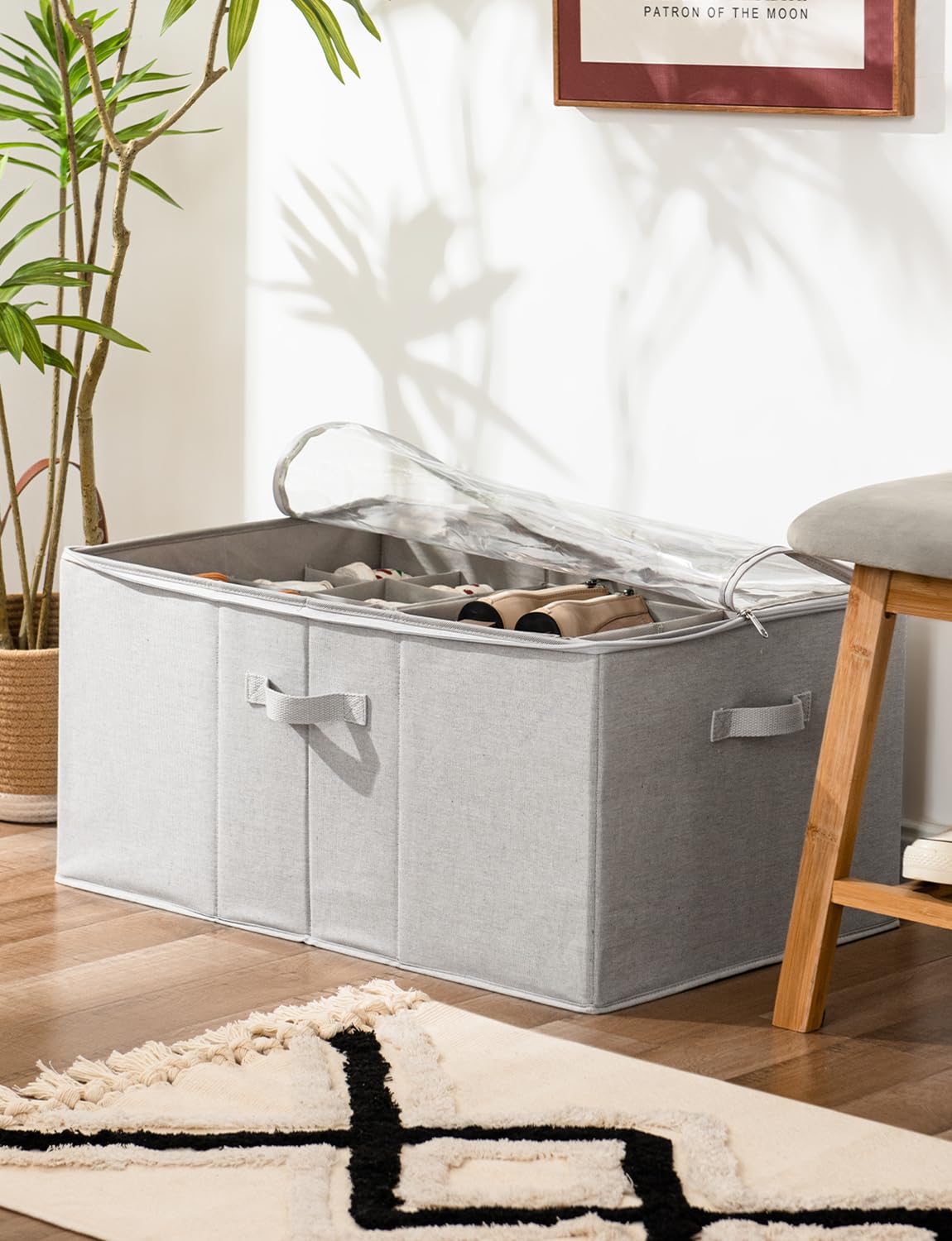 Large capacity holds up to 24 pairs for organized entryways
